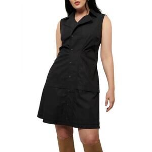 DEREK LAM 10 CROSBY Button Up Dress Minimalist Sleeveless